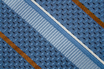 Image showing Closeup view of a striped neck tie