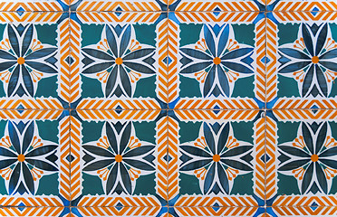 Image showing Traditional Portuguese glazed tiles