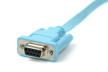 Image showing Blue cable with DB9 connector (RS232/COM interface)