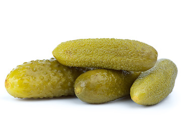 Image showing Close-up shot of some marinated cornichons