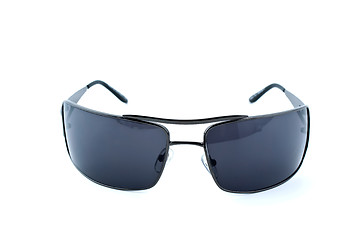 Image showing Black sunglasses frontal view