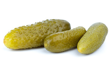 Image showing Close-up shot of some marinated cornichons