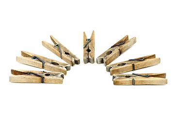 Image showing Few wooden clotespins