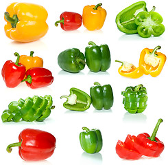 Image showing Set of different sweet peppers