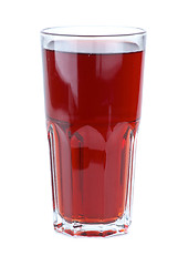Image showing Glass filled with red pomegranate juice