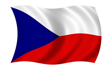 Image showing waving flag of the czech republic