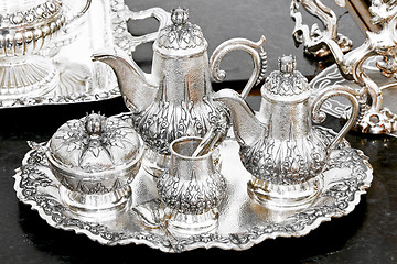 Image showing Silver tea set