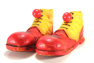 Image showing clown shoes with clown noses