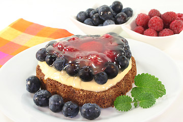 Image showing Forest fruit tart