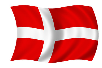 Image showing waving flag of denmark