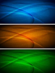 Image showing Set of abstract wavy banners