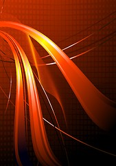 Image showing Orange wavy abstraction