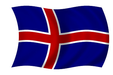 Image showing waving flag of iceland