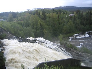Image showing Dam and water fall