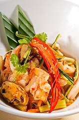 Image showing fresh seafood thai salad