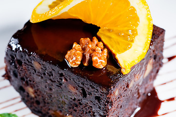 Image showing chocolate and walnuts cake