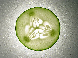 Image showing slice of fresh cucumber