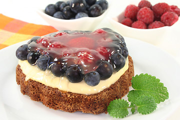 Image showing Forest fruit tart