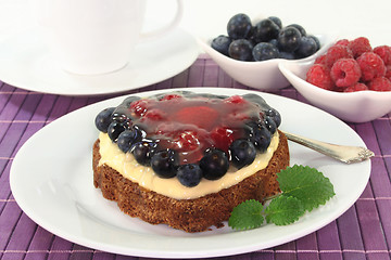 Image showing Forest fruit tart