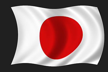 Image showing waving flag of japan