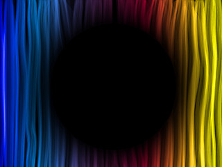 Image showing Abstract Rainbow Lines Background with Black Circle