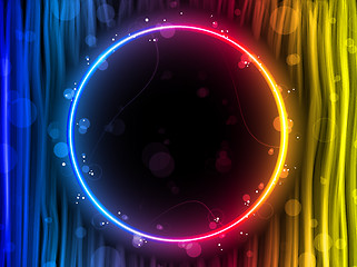 Image showing Disco Abstract Circle Box on Black Background
