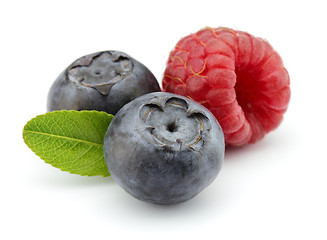 Image showing Blueberry with raspberry