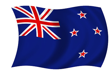 Image showing waving flag of new zealand