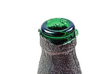 Image showing neck of green bottle