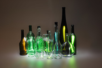 Image showing empty glass bottles 