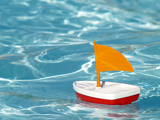 Image showing sailboat in swimming pool