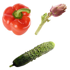 Image showing Vegetables isolated over white