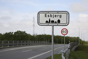 Image showing City sign Esbjerg