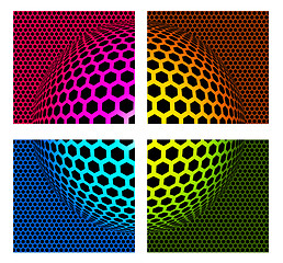 Image showing Technology color background in rhombus form on black