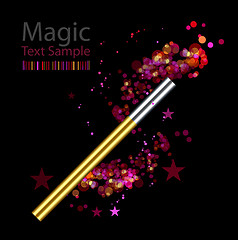 Image showing Beautiful vector magic background with wand