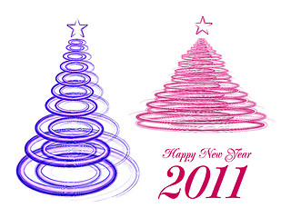 Image showing stylized Christmas tree on white background