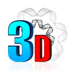 Image showing 3D Cinema with film strip