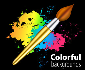 Image showing Vector brush on color background