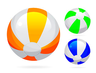 Image showing Beach ball with glossy reflections