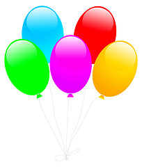 Image showing Group of balloons isolated on white 