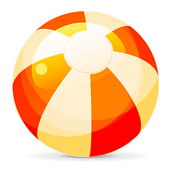 Image showing Bright Beach Ball, Isolated On White Background, Vector Illustra
