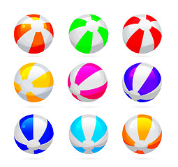 Image showing Beach ball with glossy reflections. Color set