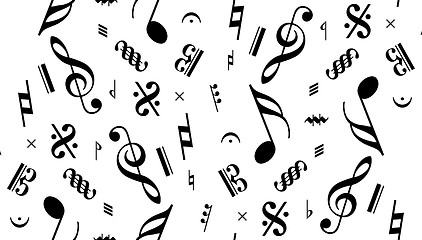 Image showing Vector music note seamless