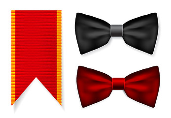 Image showing Bow tie and red ribbon