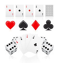 Image showing Playing cards with dices