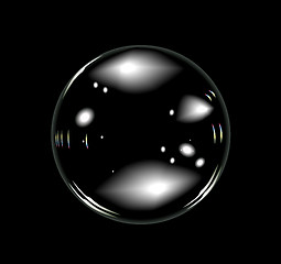 Image showing Vector of soap bubbles on balck background