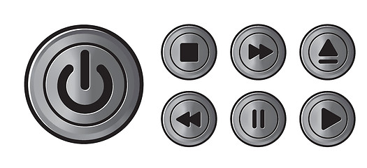 Image showing Player icons metall buttons vector