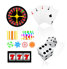 Image showing gambling icon set