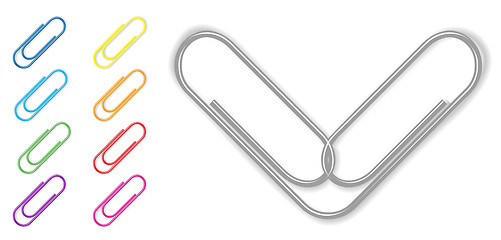 Image showing Vector paper clip set on white background