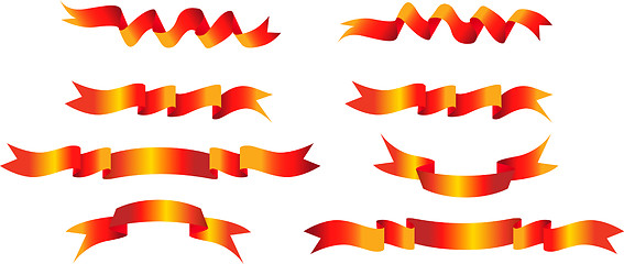 Image showing Vector set of red banners